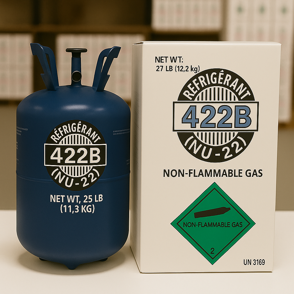 R-422B (NU-22) Réfrigérant – Bouteille de 25 lb (11,3 kg)